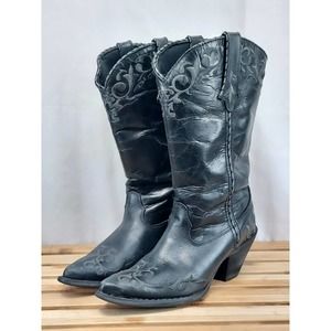 Durango Womens | Black | 12" Leather Western Boots Size 6M
